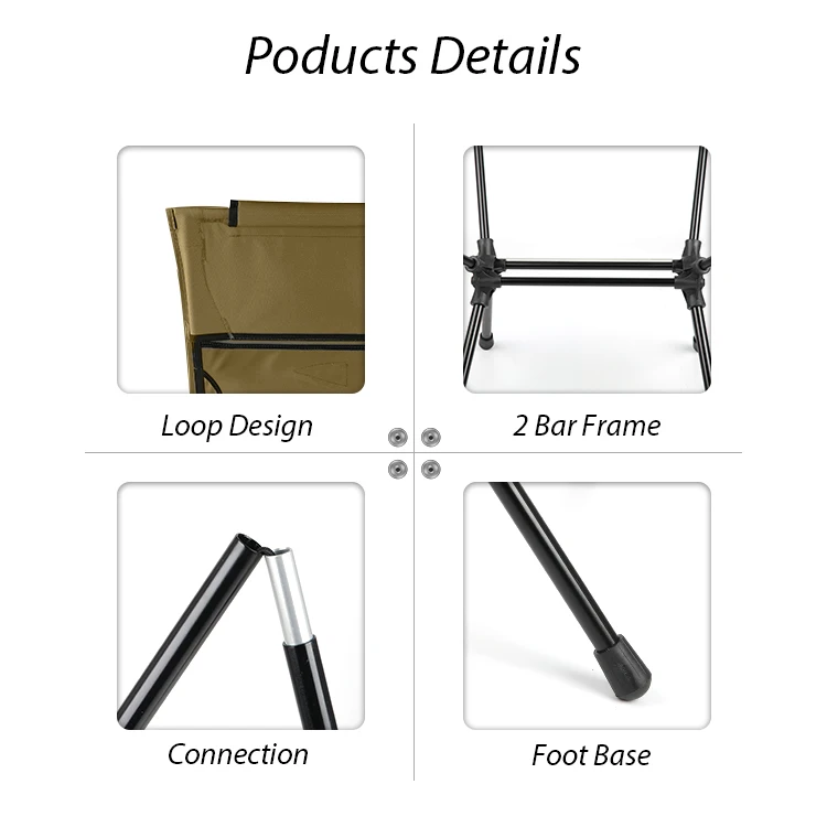 Wholesale Outdoor Cheap Custom Lightweight Aluminum Adjustable Ultralight Portable Light Folded Beach Foldable Camp Chair