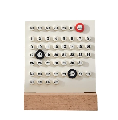 Customized 2025 Circular Perpetual Calendar DIY Collar Calendar Creative Ins Desktop Decoration High Beauty Acrylic Calendar