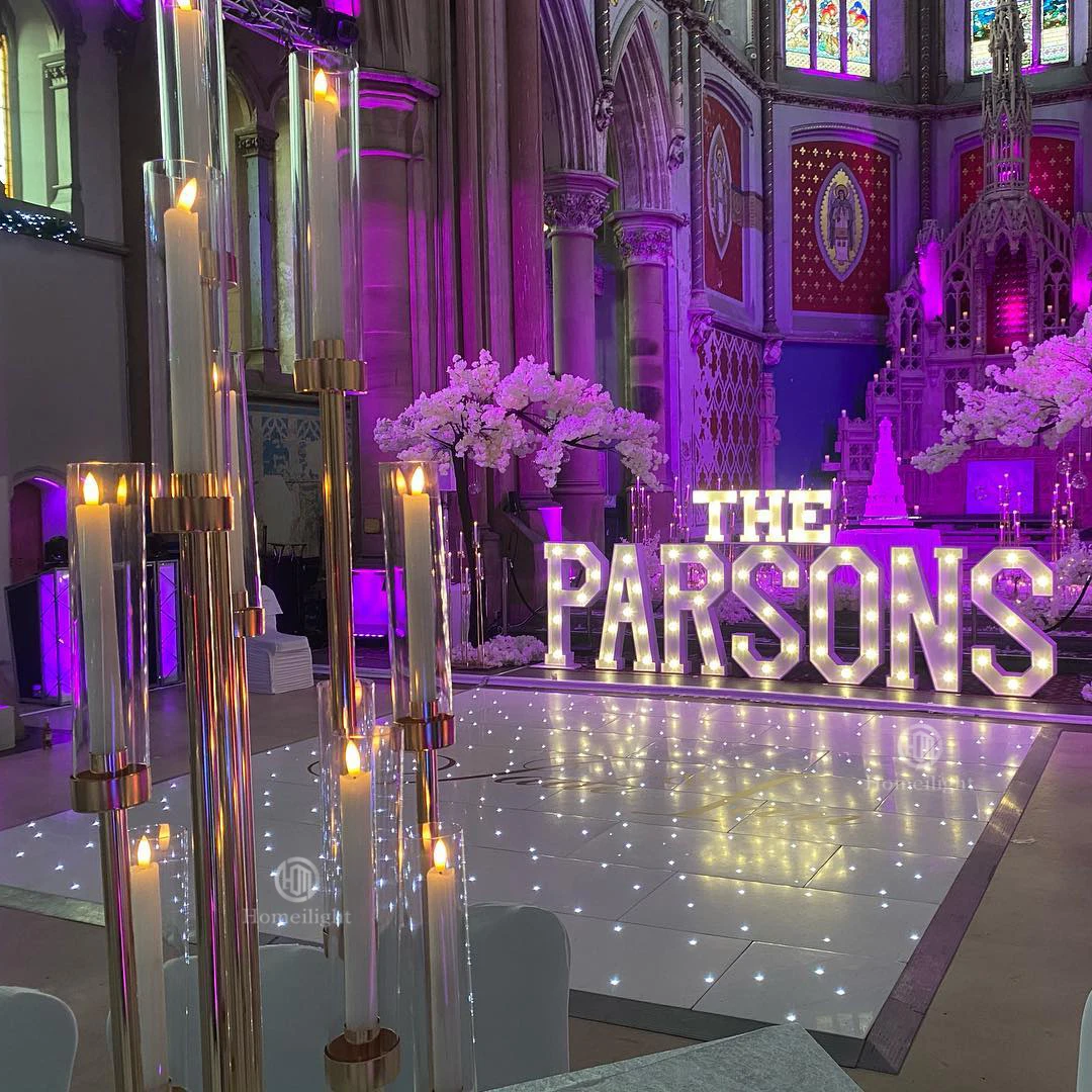 Wireless Magnetic Black White RGB LED Starlit Dance Floor For Wedding Stage Light