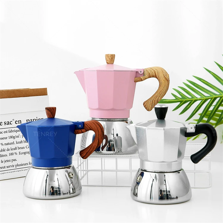 3/6 Cup Espresso Aluminum Moka Pot Stovetop Mocha Pot Moka Pot Coffee Maker