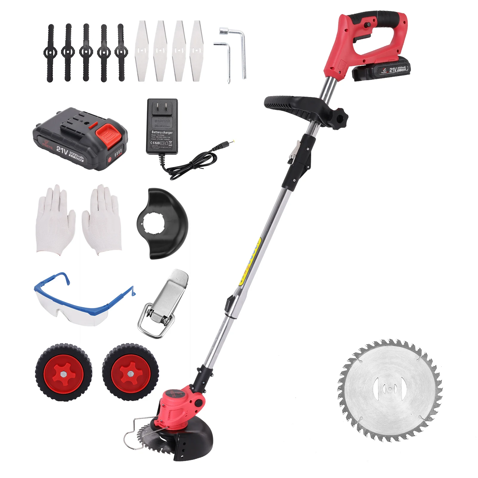 High Quality Foldable Garden Cutting Machine Lawn Mower  Electric Weed Eater Grass Trimmer With Wheels Weed Eater Grass Trimmer