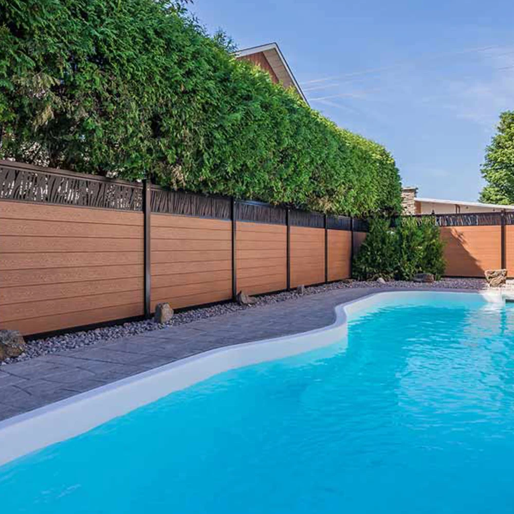 Hot Sell Classic Style WPC Wood Plastic Composite Fence Panel Farm House Privacy Wood Grain Customized Color Anti UV WPC Fence