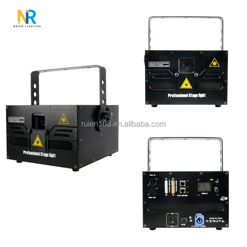 DMX 512 15 Вт анимированный лазерный свет Полноцветный шоу для диско ночного клуба