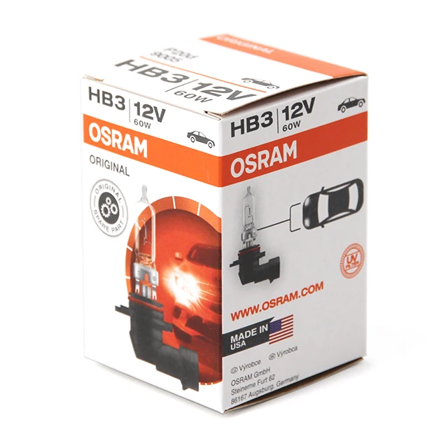 Osram HB3 9005 12V 60W made in USA E1 Headlight Auto Lamp