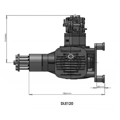 DLE Gasoline Engine DLE120 Rear Exhaust 120CC For RC Airplane 12HP/7500RPM