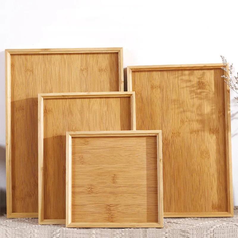 rectangular bamboo wood kung fu tea cup tea set tray wooden tray bamboo tray