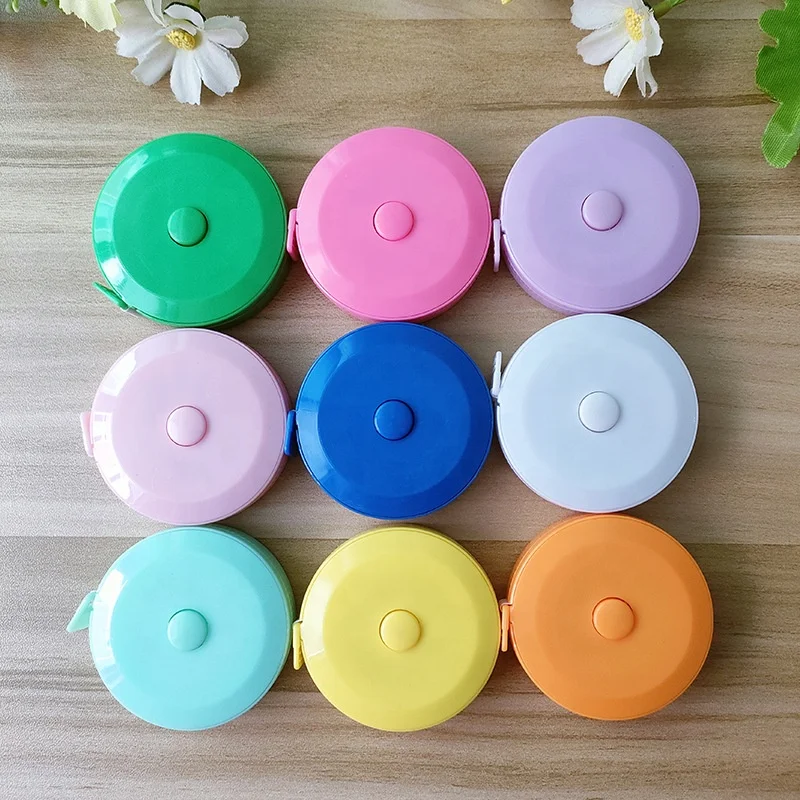 60 Inch Soft Fabric Push Button Sewing Retractable Body Measuring Weight Loss Tape Scale Ruler for Cloth Tailor Knitting Craft