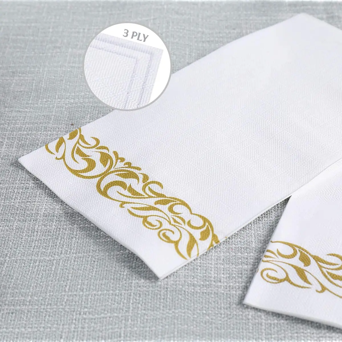 Paper Napkin Guest Towels Disposable 3-ply Dinner Napkins Disposable Soft, Absorbent, Party Wedding Napkins