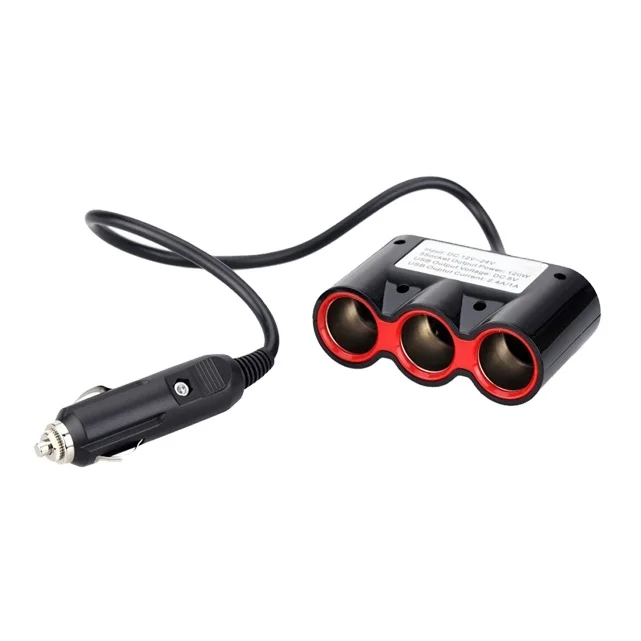 Шэньчжэнь Оптовая продажа с фабрики 120 Вт 3 way USB разветвитель прикуривателя Автомобильное зарядное