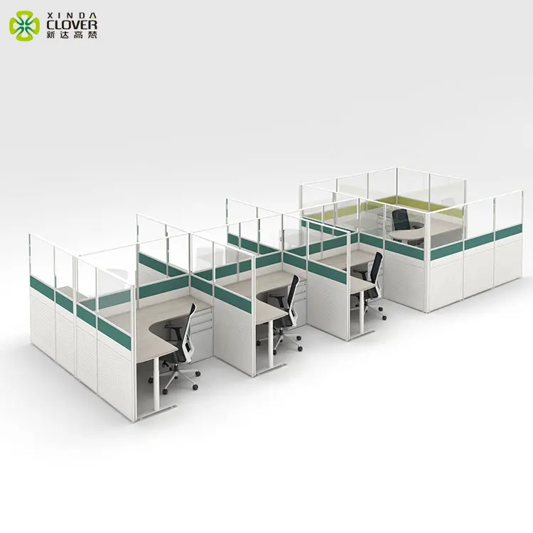 Work station desk offices furniture tables with high partition in Guangdong