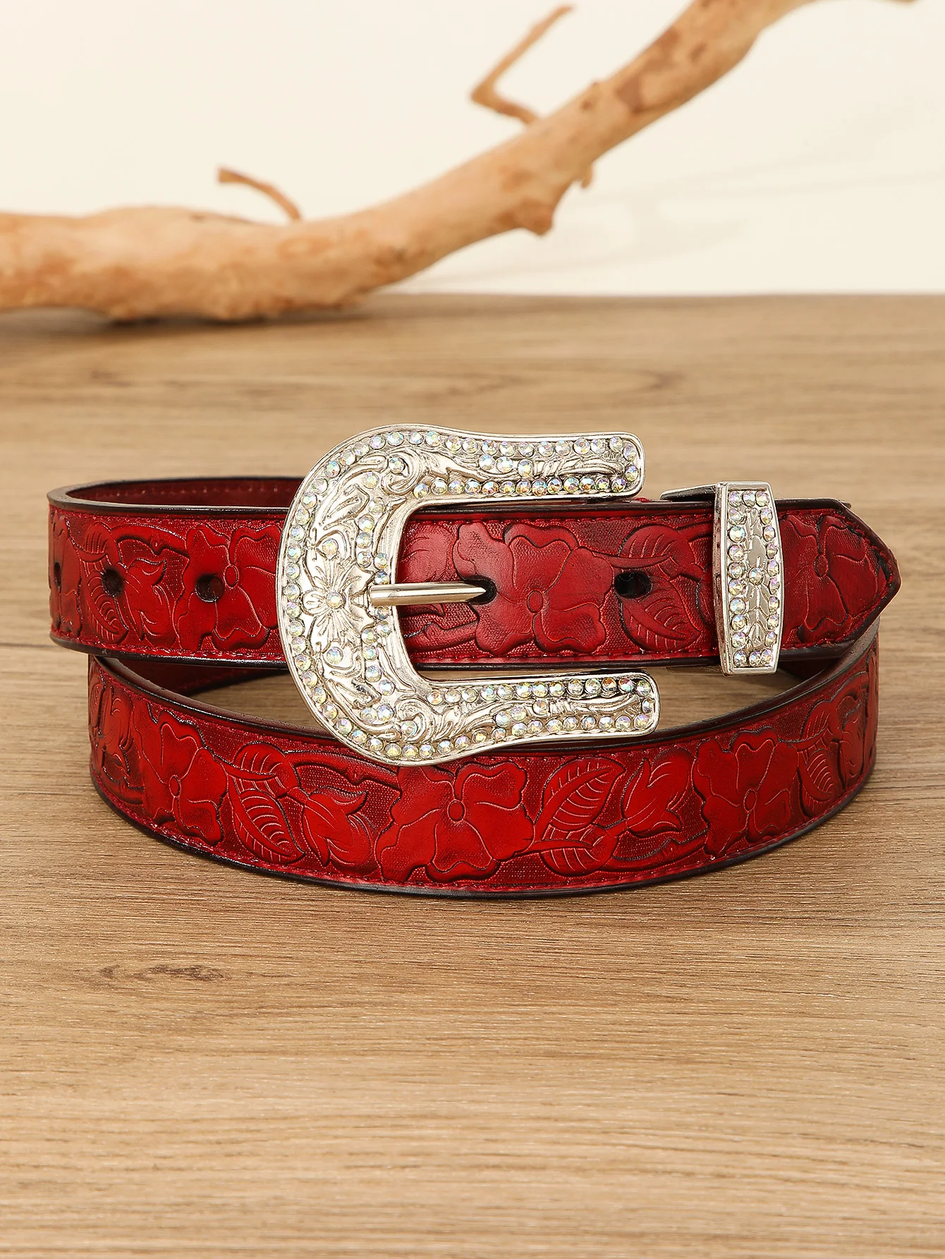 HAND PAINTED HAND CARVED WESTERN FLOWER DESIGN ITALIAN VEG TANNED PU LEATHER BELT 2023 SOLID BRASS FLORAL BUCKLE & LOOP