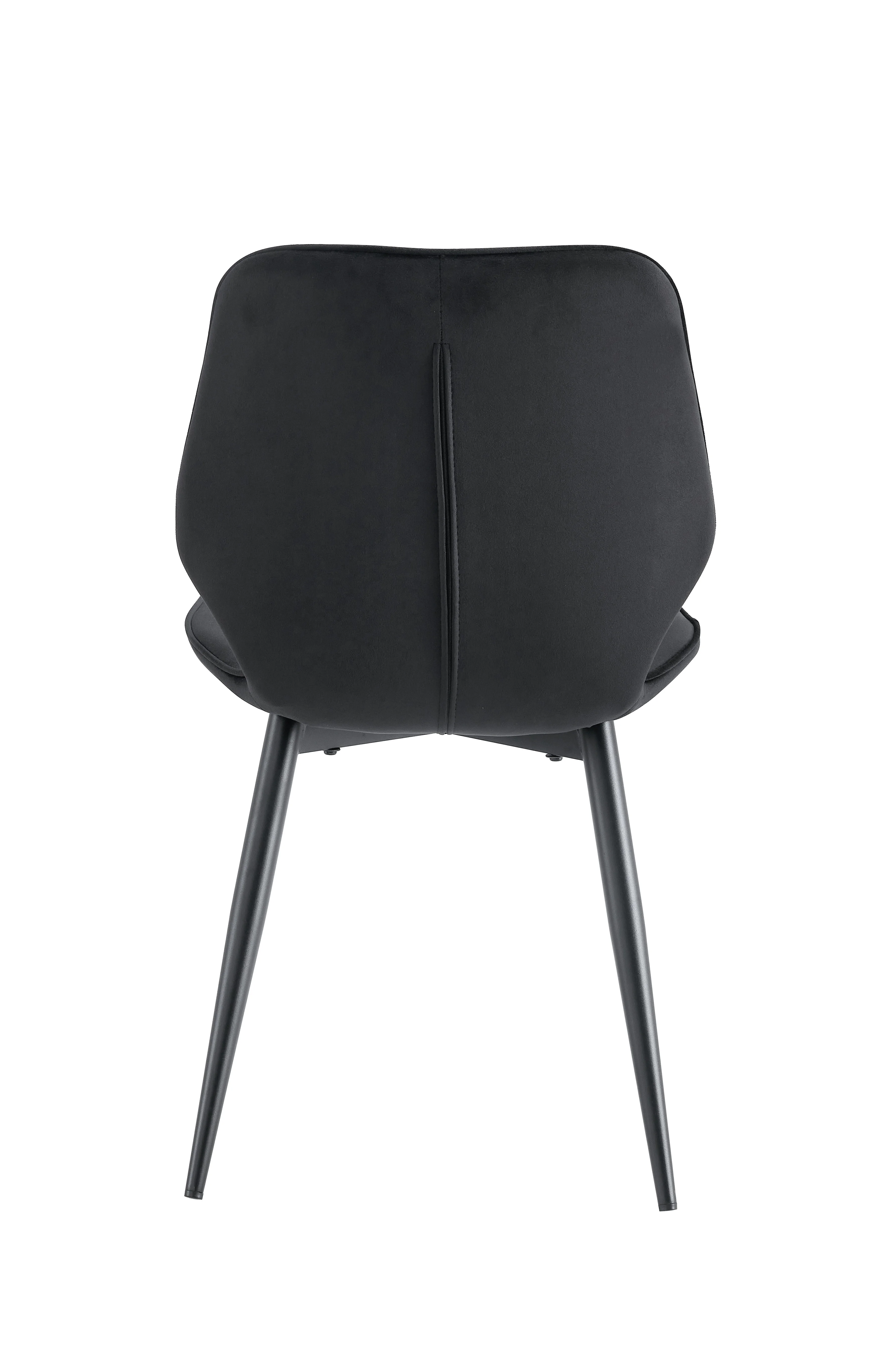 Hot Sale Dining Furniture Modern Velvet High Back Chair Black Dining Chair With Metal Legs