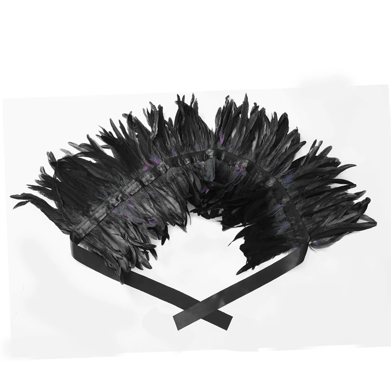 Burning Man Feather Scarf Shawl Man Adjust Gothic Halloween Carnival Feather Costume Rave Christmas Show Burning Man Dance