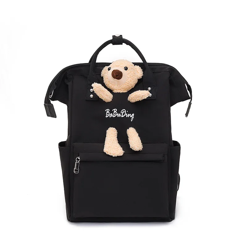 new shoulder bag bear waterproof Nylon backpack Clip bag large-capacity mommy bag can be ordered with LOGO