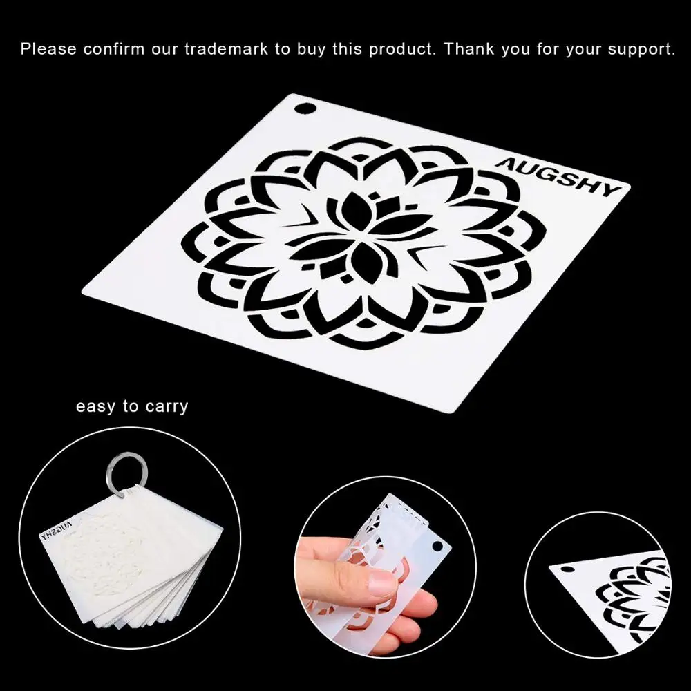 36 pcs DIY Creative mandala Stencils Templates Reusable Plastic Craft Drawing Painting Template