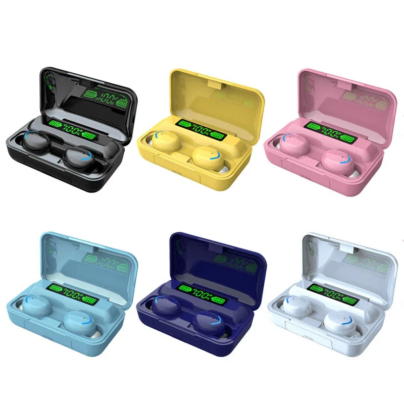 F9 TWS Wireless Earphones Stereo 5.0 BT Headphones with powerbank In-Ear Earbuds Handsfree Binaural Call Headset For Xiaomi