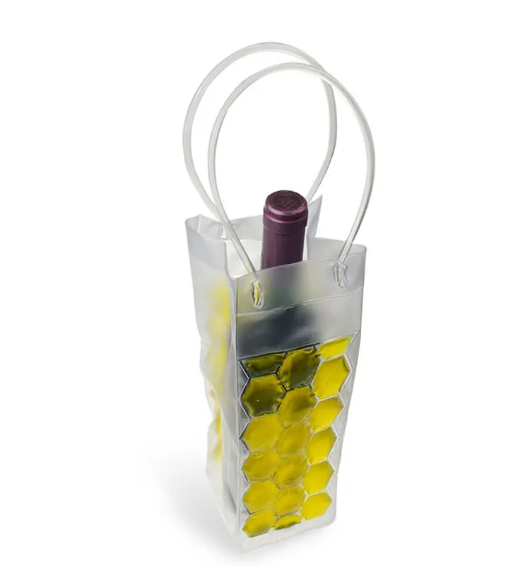 Custom logo Gel Ice Pack PVC Wine Cooler Bag champa bag single wine bottle chiller insulated