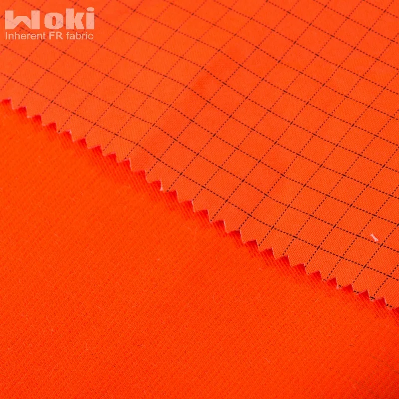 FR антистатический непромокаемым ламинированным флис ткань из высоко-видимая оранжевого цвета