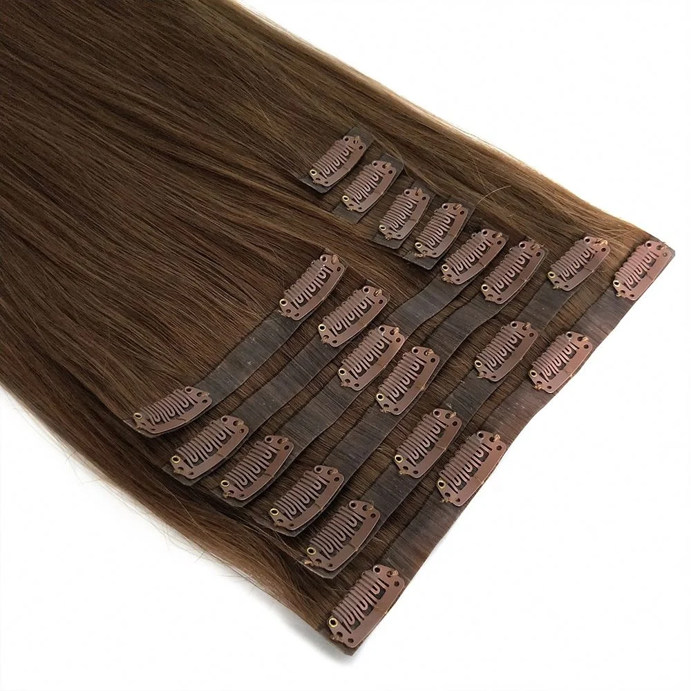 
 Роскошные Человеческие волосы Remy 22 дюйма 260 г 100%, двойное плетение, тройное наращивание волос с зажимом для белых женщин  