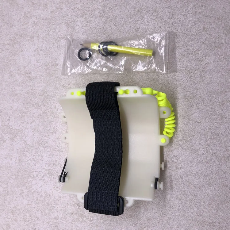 scuba dive equipment diving write slate with arm holder and pen tieed underwater recording equipment