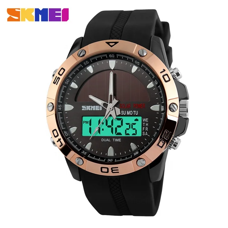 skmei 1064 5atm waterproof for men solar energy japan movt custom logo watches
