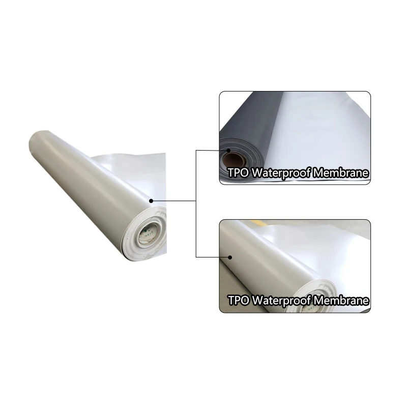 Экологически чистый термопластичный Полиолефиновый полимерный гидроизоляционный рулон TPO