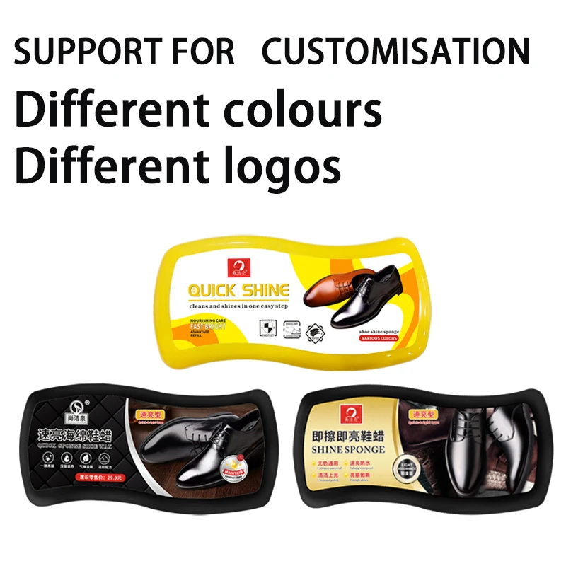 Most popular  Brand quick shoe shine sponge , Leather Shiner Good Price In Factory Neutral Black Color Neutral Polish