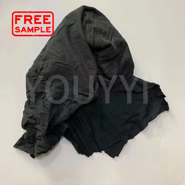 10kg Bale Packaging Dark Color Mixed Printed T Shirt Wiping Used Rags Garmenet Cutting Clips Cleaning Cotton Industrial Rags