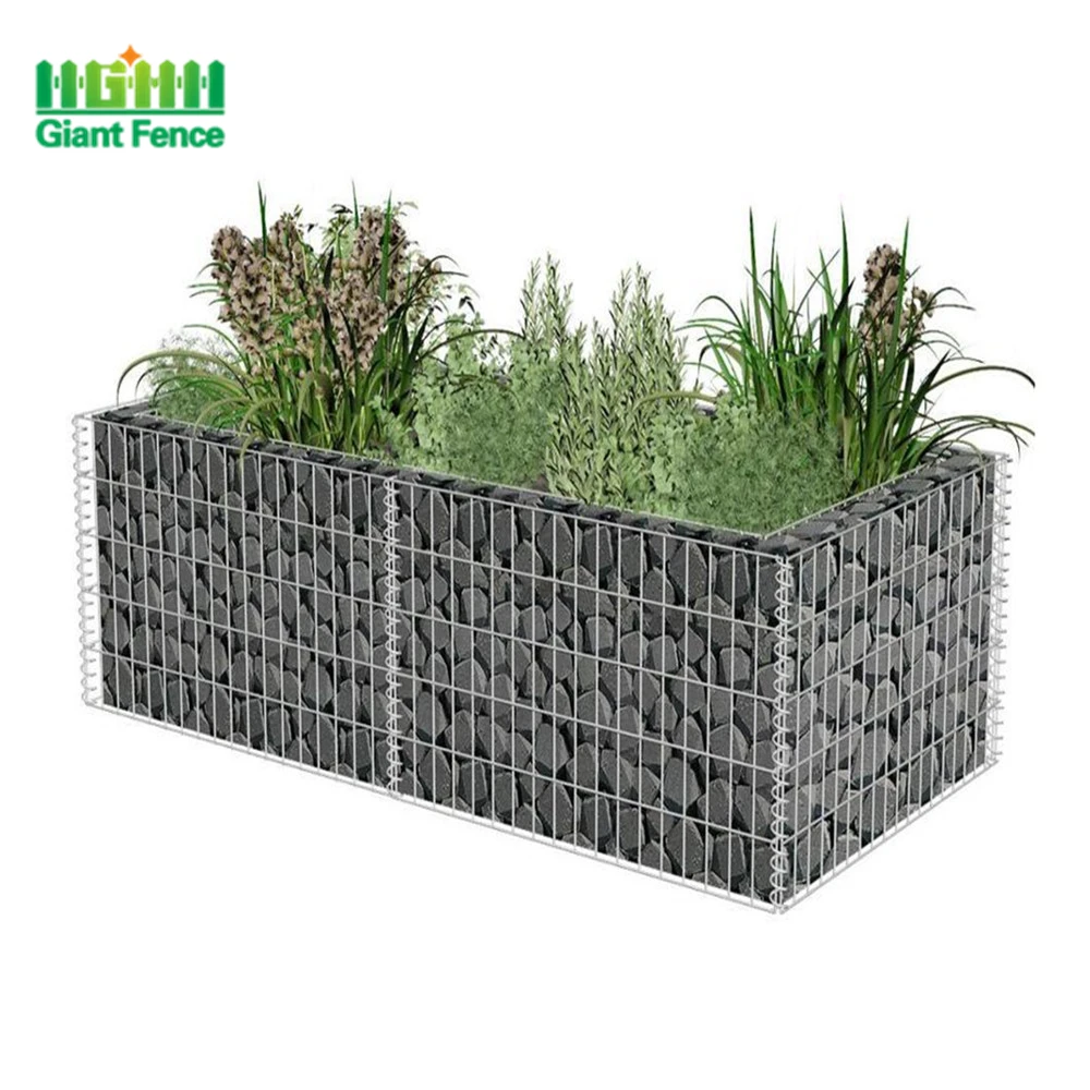Sustainable Hot Dipped Galvanized Welded 2*1*1m Wire Mesh  Gabion Box  Wall Gabion Stone Baskets
