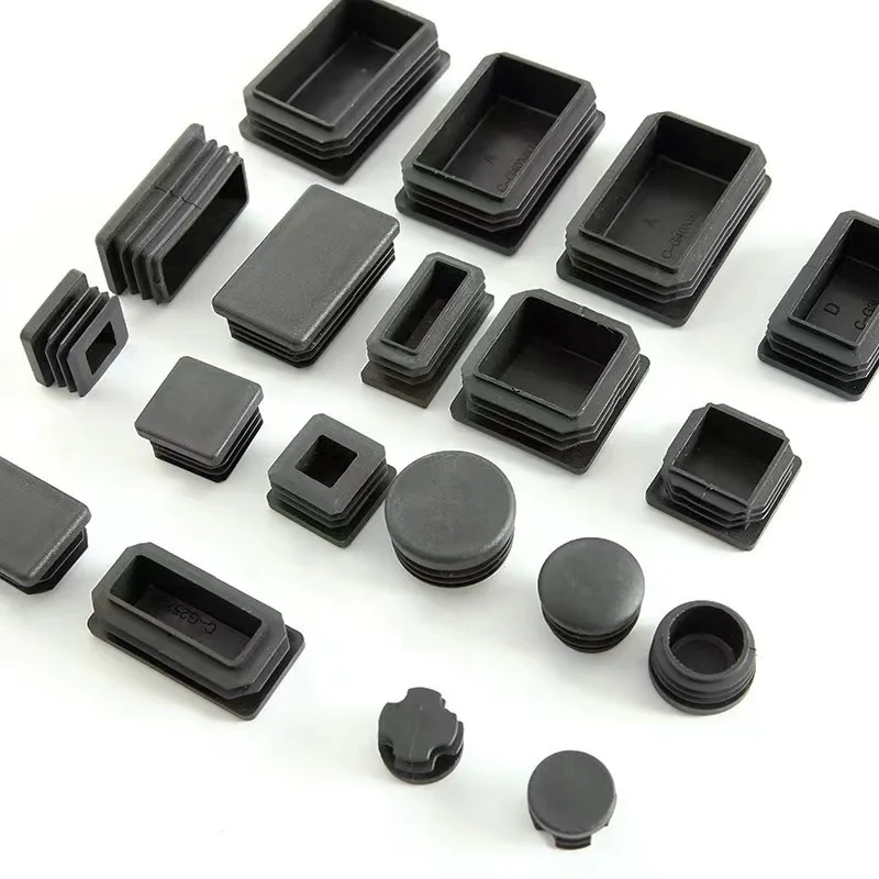Factory Supply Plastic molding profile end plugs, square tubing pipes caps, plastic end caps for steel tube