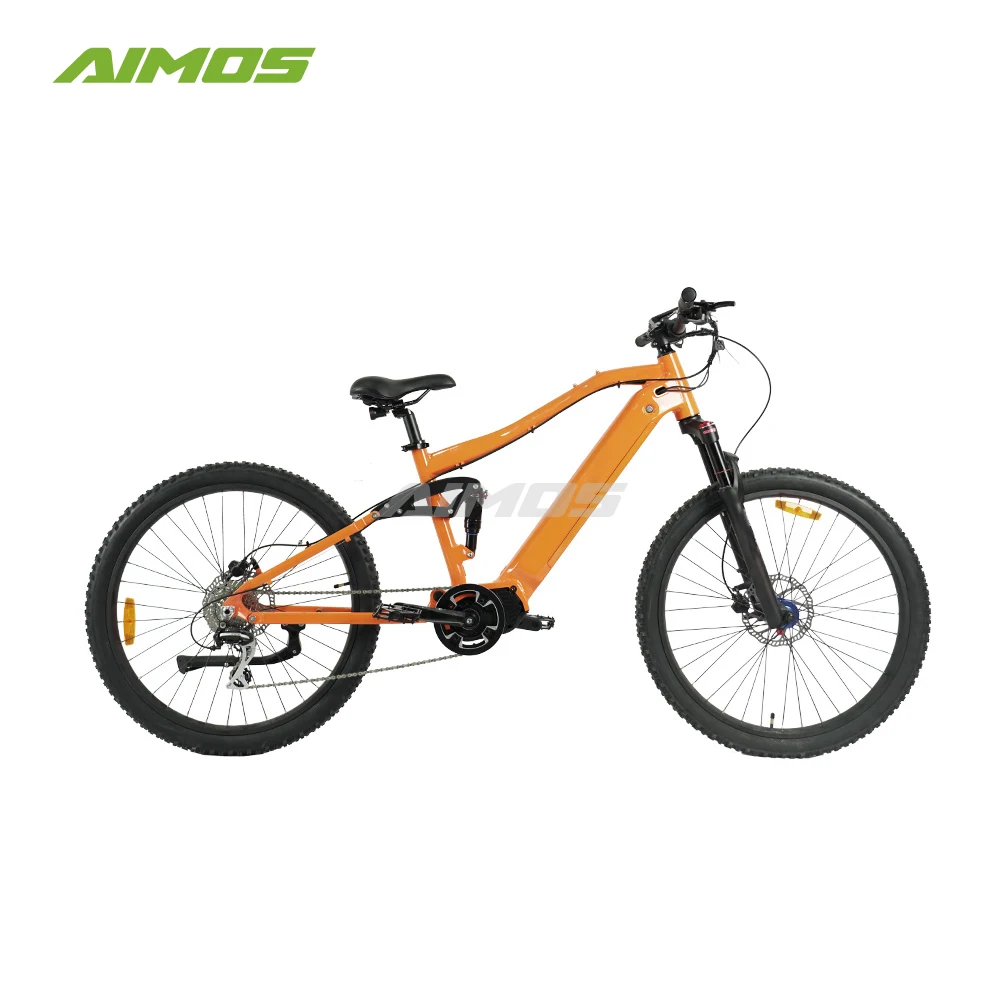 Aimos hot selling Adult Electric City Bike 48V 500W 27.5*2.1 inch Electric Bicycle Full suspension E Bike