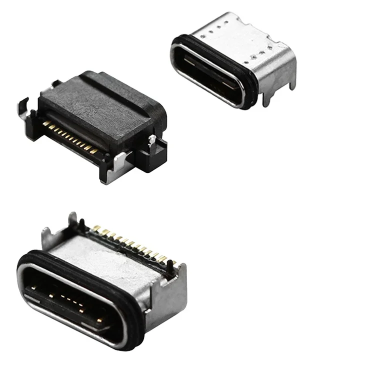 Usb-C Watertight Port Panel Mount Pcb Ip65 Usbc 3.1 16Pin Smt Smd 16 6 Pin Ip67 2.0 Ip68 Female Waterproof Usb Type C Connector