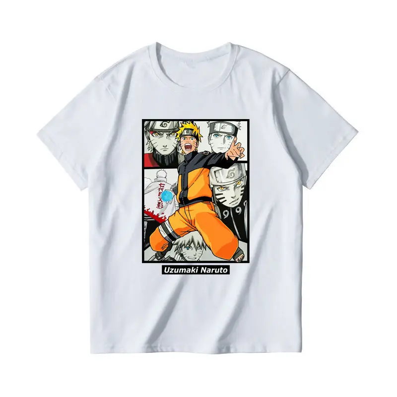 8 patterns Narutos anime 100% cotton men women black white clothes shirt Uzumaki ninja kakashi sasuke top t-shirt