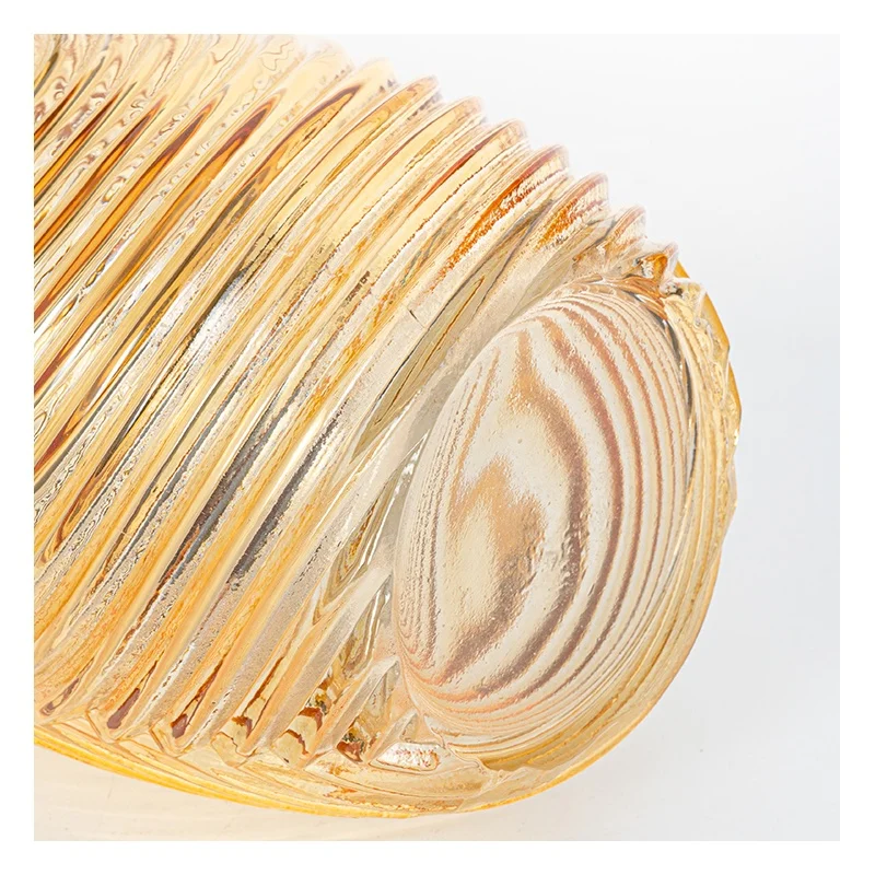 Light Orange Glass Vase For Home Decoration Flower Vase Water Wave Pattern Vase