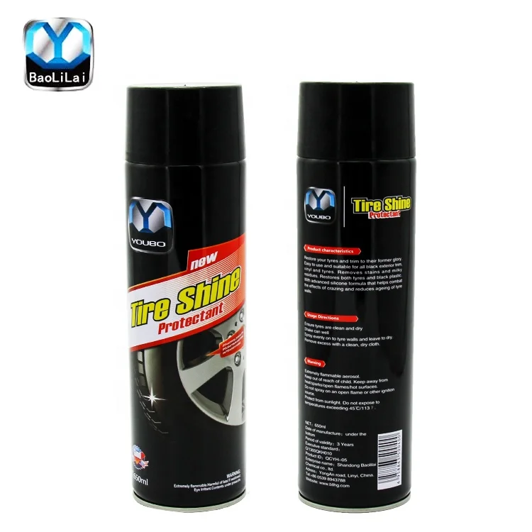 car automobile car care product aerosol tire shine and tire polish and tire foam cleaner spray