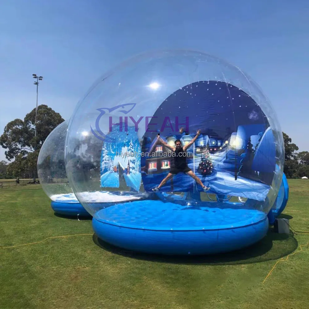 Outdoor Advertising Inflatable Snow Globe Balloon / inflatable Christmas snowball for decoration
