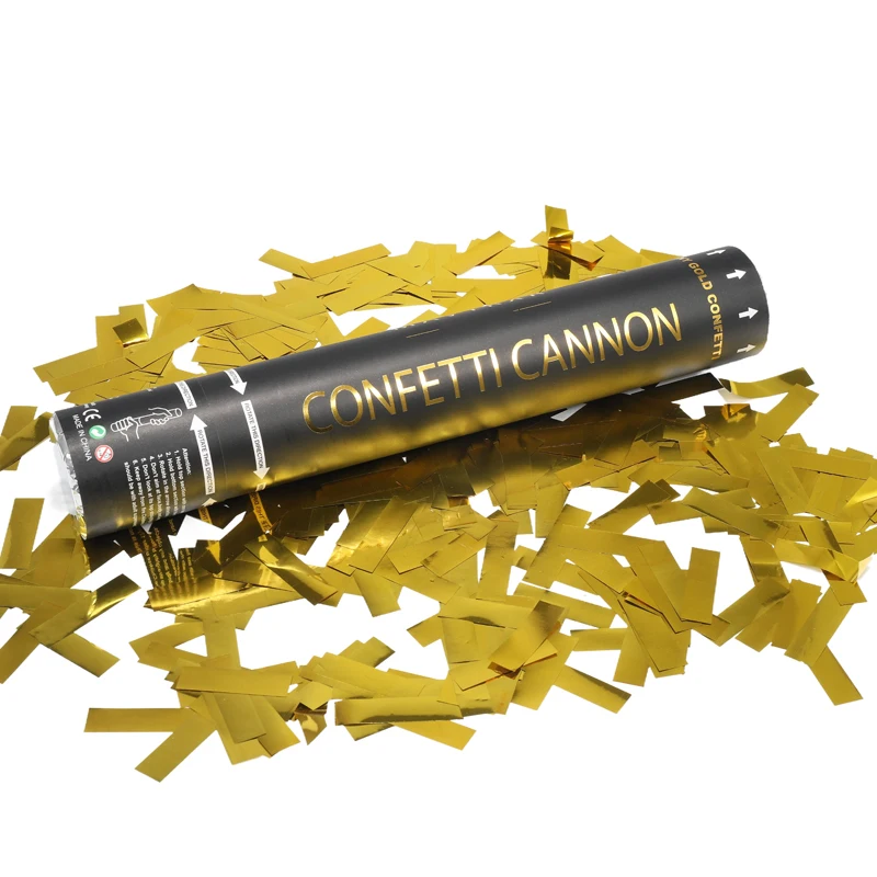 Free custom surface 12inch graduation party celebration confetti cannon gold party popper