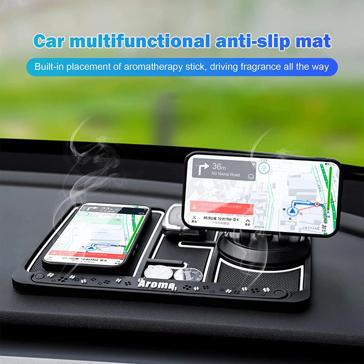 Multifunctional Car Anti Slip Phone Pad Anti Slip Car Dashboard Sticky Pad  4 in 1 Dashboard Phone Holder Pad