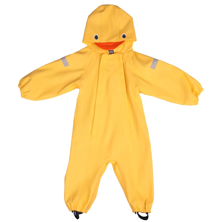 newest fashion cute wholesale cartoon kids children yellow waterproof raincoat