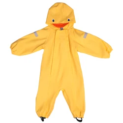 newest fashion cute wholesale cartoon kids children yellow waterproof raincoat