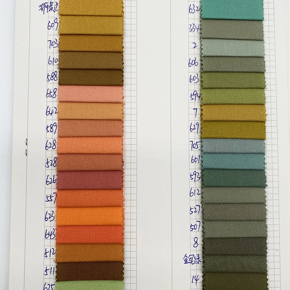 10856 270gsm Khaki Chino 100%Cotton Twill Fabric Man Jacket Shirt Cotton Fabrics for Clothing Textile in Stock