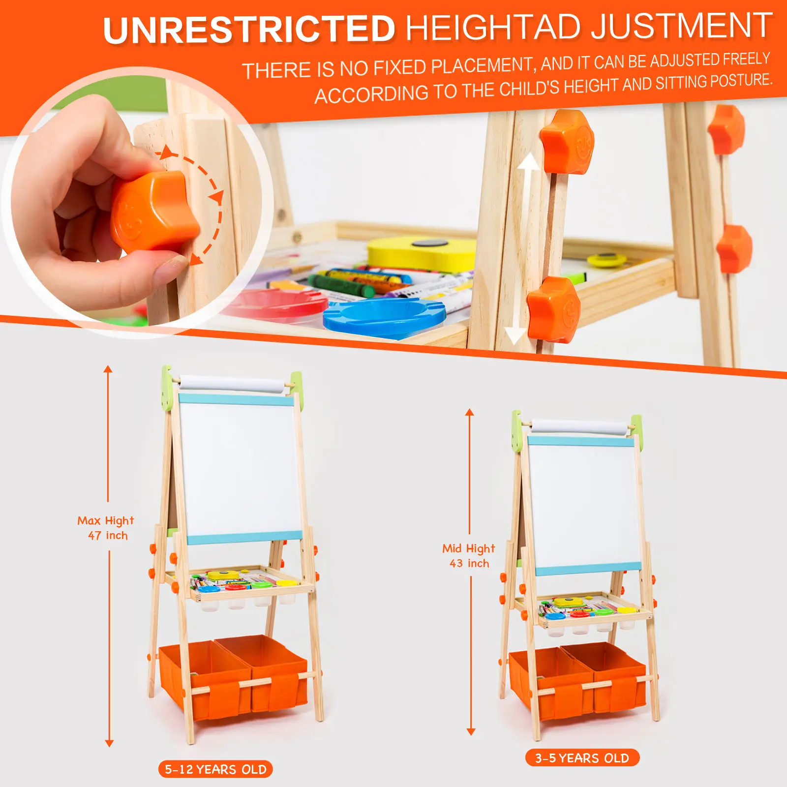 Wooden Writing Board Wooden Graffiti Toddler Toys Dust-Free Erasable Book Double-Sided Magnetic Home Kids Drawing Easel