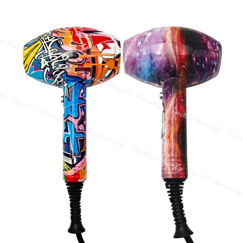 
Gubebeauty FKS high quality portable graffiti sky starry homeuse ionic one step hair dryer with FCC&CE 