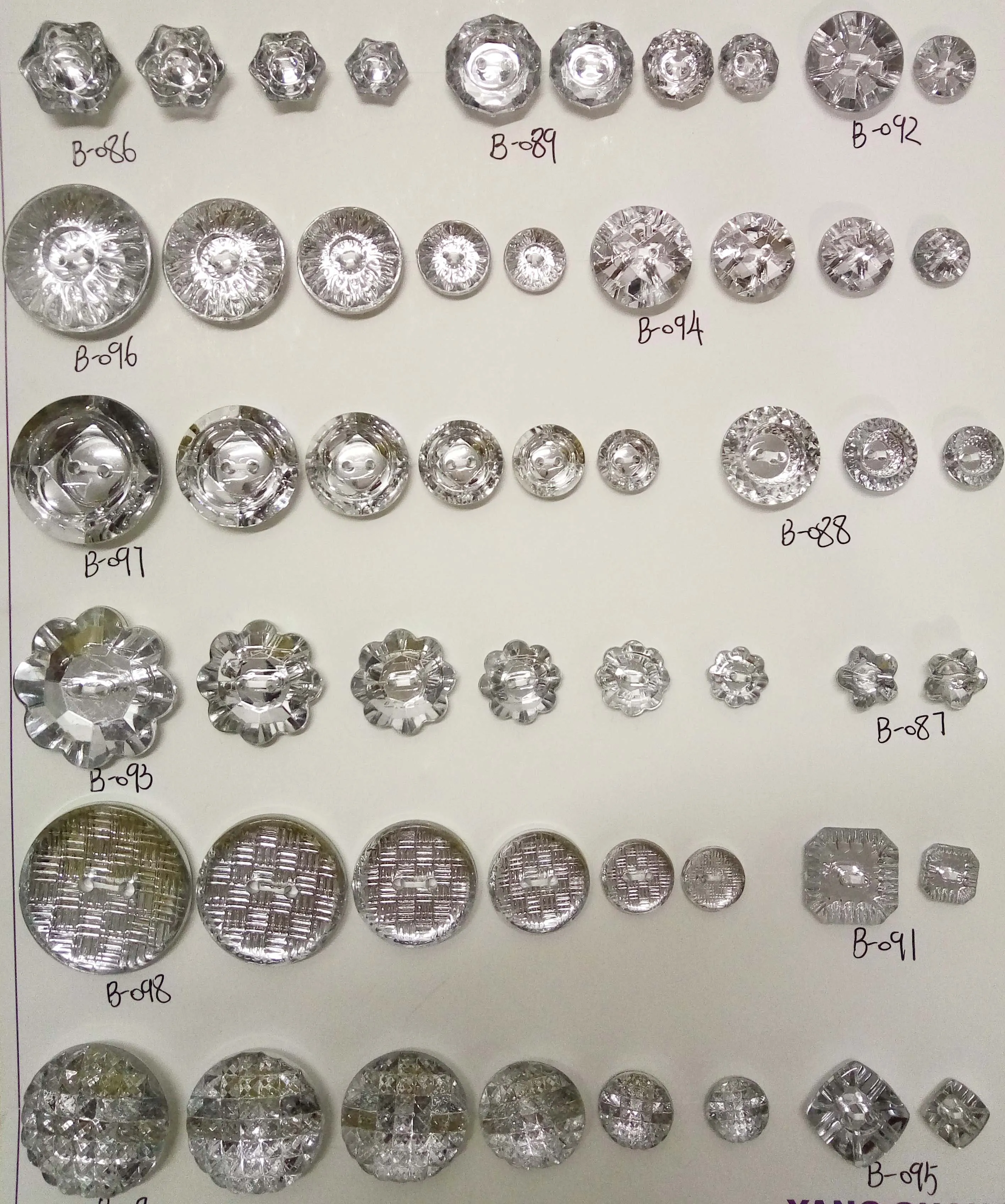 Wholesale wedding dress furniture square decorative glass crystal clear plastic buttons
