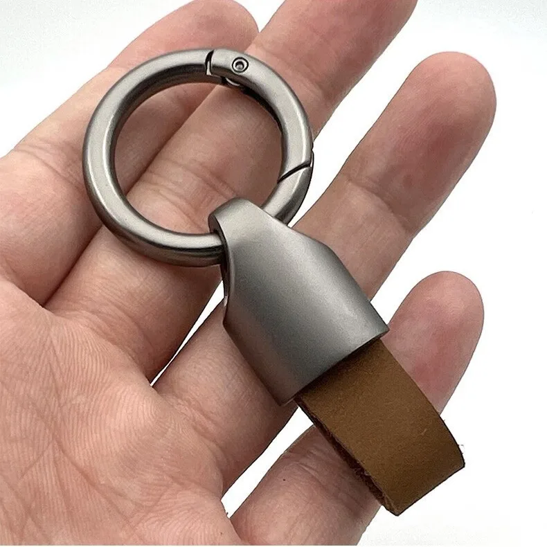 Car Key Tag Custom PU Leather Keychain High Quality Zinc Alloy Car Key Holder Leather Keyring Promotion Gifts