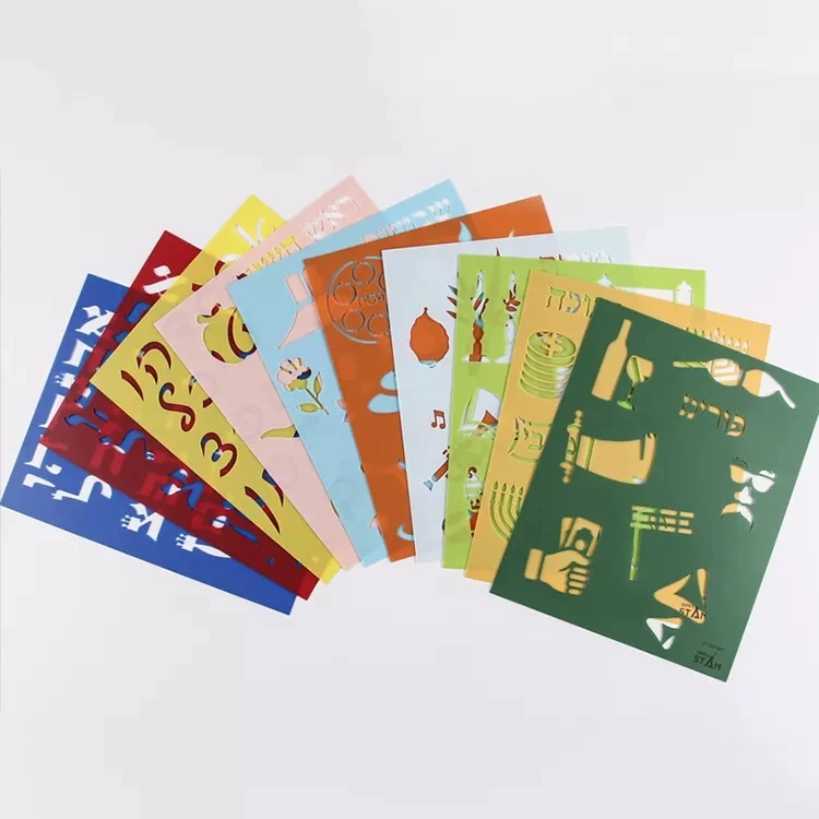 PP/PET Stencils Multicolor Laser Cutting Custom Letter Painting Art Plastic Stencils Set For Decoration