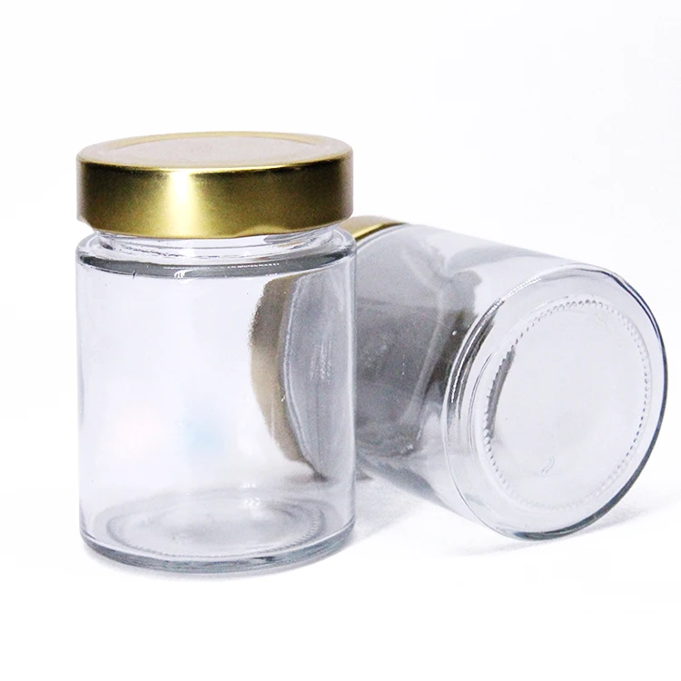 Round Transparent 314ml 380ml 750ml Glass Jars For Honey