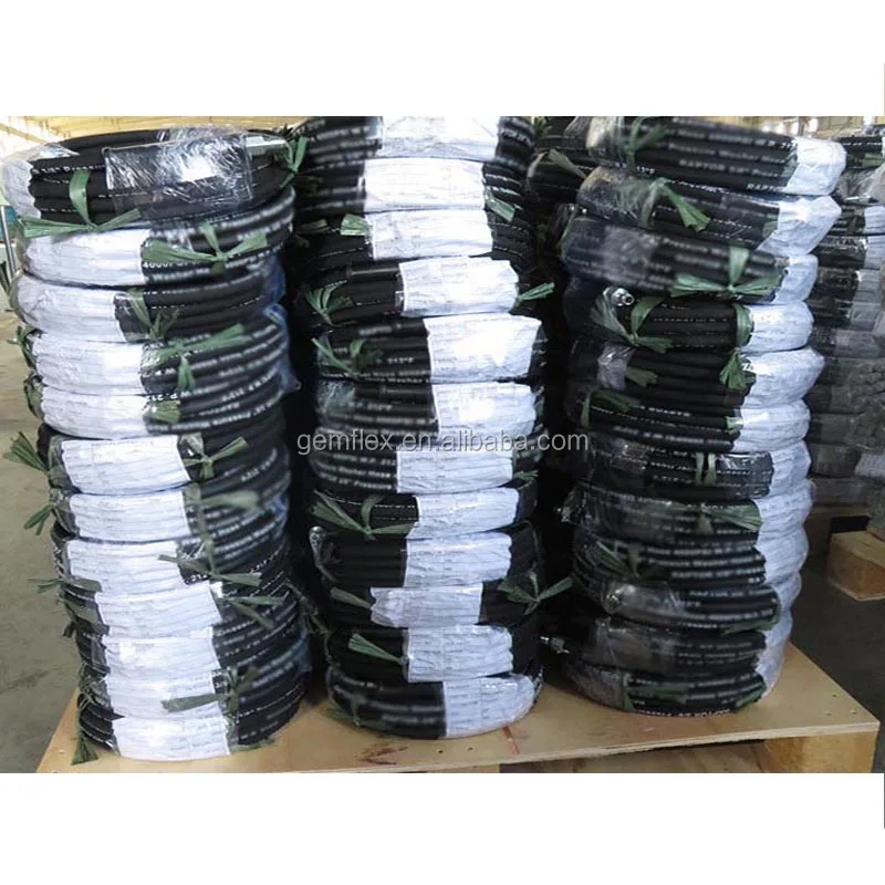 
SAE 100 R2AT black hydraulic rubber braided hose 