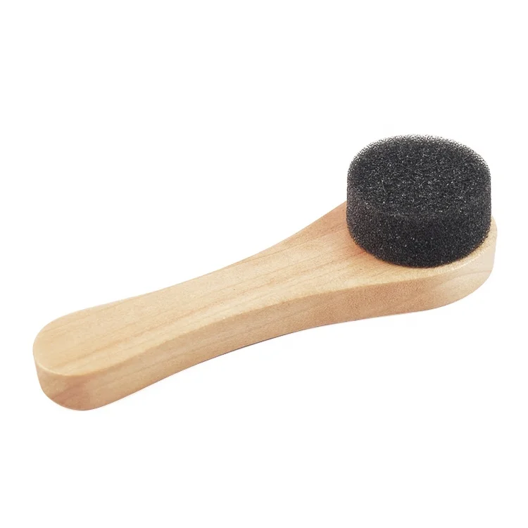 Professional Wooden Long Handled Shoe Shine Sponge Durable Shoe Polish Sponge