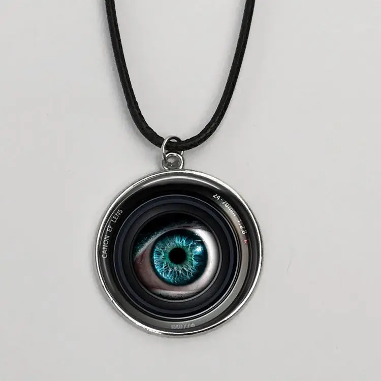 
Bronze necklace compact hide photo cat eye fashion men and women necklace vintage leather necklace 